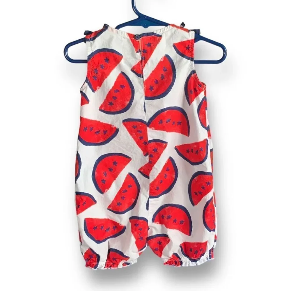 Just One You By Carters One Piece Romper Patriotic Red Watermelon Star‎ Print